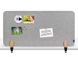 Legamaster Akustik-Tischtrennwand Elements, PET-Kern, Stoffoberfläche pinnbar, inkl. 2 Tischklemmen, B 1200 x H 600 x T 21 mm, quiet grey