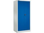 Schäfer Shop Select Materialschrank MSI 2509, 5 OH, 4 Zwischenböden, Zylinderschloss, B 950 x T 500 x H 1935 mm, lichtgrau RAL 7035/enzianblau RAL 5010