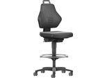 Schäfer Shop Genius Arbeitsstuhl, ohne Armlehnen, Auto-Synchronmechanik, Sitz-Stopp-Rollen, Fußring, Kunstleder, schwarz