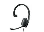 Headset EPOS|Sennheiser ADAPT 135T USB II, einseitig, USB-A, UC-optimiert & zertifiziert für Microsoft Teams, 3,5 mm Klinkenstecker, Ohrpolster aus Kunstleder, schwarz