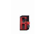 Chemikalienschrank asecos CS-CLASSIC-G, Flügeltür mit Glasausschnitt, Anschlag links, Front Verkehrsrot, B 545 x T 520 x H 1105 mm