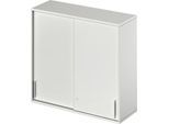 Schäfer Shop Genius Aufsatz-Schiebetürenschrank TETRIS WOOD, 3 OH, B 1200 mm, lichtgrau