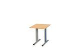 Schäfer Shop Select Besprechungstisch Planova Basic, Quadrat, T-Fuß, B 800 x T 800 x H 717 mm, Buche/weißaluminium RAL 9006