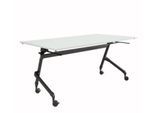 Schäfer Shop Select Klapptisch mit Rollen, Rechteck, Vierkantrohr, B 1600 x T 600 x H 720 mm, lichtgrau/schwarz