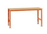 Manuflex Grundtisch UNIVERSAL Standard, Tischplatte Multiplex, 1750x800, rotorange