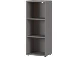 Aktenregal Porto, 2 Einlegeböden, 3 OH, B 450 x T 400 x H 1200 mm, graphit