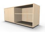 Schäfer Shop Select Sideboard, mit Schiebetür, abschließbar, Spanplatte, B 1600 x T 500 x H 663 mm, links anstellbar, Ahorn
