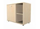 Schäfer Shop Select Sideboard, mit Drehtür, abschließbar, Spanplatte, B 800 x T 420 x H 663 mm, links anstellbar, Ahorn