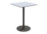meet by Paperflow Outdoor-Tisch Cross, quadratisch, Tellerfuß, B 800 x T 800 x H 1100 mm, grau/mattschwarz