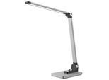meet by Paperflow JOA LED-Tischleuchte Gebürstetes Silber, 400 lm (500 Lux), Qi-Ladepad 10W, CCT-Modus