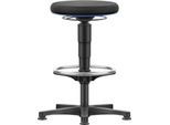 Allround Hocker Bimos, sitzhöhenverstellbar 560-810 mm, mit Gleiter & Fußring, Stoffbezug, atmungsaktiv, Farbring blau