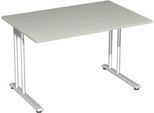 Schreibtisch PALENQUE, C-Fuß, Rechteck, B 1200 x T 800 x H 720 mm, lichtgrau