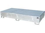 Bauer Regalwanne RW-GR 2700-3 PE, mit PE-Einsatz, mit Gitterrost, L 2665 x B 1315 x H 440 mm, feuerverzinkt