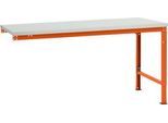 Manuflex Ansatztisch UNIVERSAL Spezial, Tischplatte Melamin, 1750x1000, rotorange