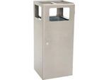 V-Part Ascher-Papierkorb Pyramide, Einwurföffnung 240 x 150 mm, Dreikantschloss, 70 Liter, B 385 x T 380 x H 880 mm, Edelstahl