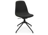Konferenzsessel Topstar Sitness Life 1.1, dreh-/sitzhöhenverstellbar, ohne Armlehnen, B 460 x T 390 x H 450-480 mm, 4-Fußgestell, Alu schwarz-matt & Stoff, schwarz
