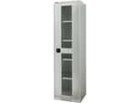 Schäfer Shop Genius Sichttürschrank FS, 5 OH, abschließbar, 4 Fachböden, bis 250 kg, B 545 mm, Stahl, lichtgrau RAL 7035/lichtgrau RAL 7035