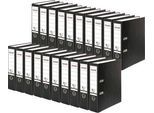 FALKEN Recycolor Ordner, DIN A4, Rückenbreite 80 mm, 20 Stück, schwarz