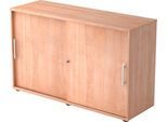 Schiebetürenschrank, 2 OH, B 1200 x T 400 x H 748 mm, Nussbaum-Dekor