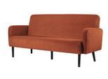 Dreisitzer Sofa meet by Paperflow LISBOA, Samtbezug rostfarben, Fußgestell schwarz, B 1760 x T 815 x H 830 mm