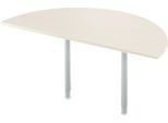 Ansatztisch, Halbkreis, Ø 1600 mm, Ahorn/weißalu