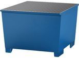 IBC-Station ASECOS, Stahl, mit Gitterrost u. Staplerschuhen, 1000 l Auffangvolumen, B 1350 x T 1300 x H 918 mm, lackiert