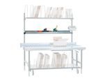 Formularablage für Pack- und Arbeitstisch Rocholz System 2000, höhenverstellbar, B 1630 x T 230 mm, Stahlblech, hellgrau