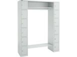 Schäfer Shop Select Schließfachgarderobe, mit Hutablage & Kleiderstange, 2 x 6 Fächer, B 1735 x T 500 x H 1950 mm, lichtgrau/lichtgrau