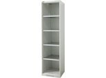 Schäfer Shop Genius Regalschrank FS, Stahl, mit Belüftungslöchern, B 545 x T 620 x H 1950 mm, 5 OH, Lichtgrau, bis 250 kg