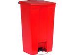 Rubbermaid Tretabfalleimer Legacy Step-On, durchstoßfest, mit Deckeldämpfer, L 419 x B 501 x H 828 mm, 87 l, Polyethylen, rot