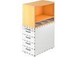 Aufsatzregal , für Standcontainer, 1 Fachboden, Ahorn-Dekor