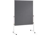 Franken Moderationstafel ECO, 1200 x 1500 mm, beidseitig, mit Rollen, grau/Filz, ECO-UMTF12R