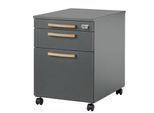 Schäfer Shop Select Rollcontainer Start Off Wood, Schub, Hängeregister & Utensilienauszug, B 432 x T 580 x H 595 mm, graphit