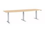 Schäfer Shop Select Konferenztisch ERGO-T 2.0 Big, bis 8 Personen, elektrisch höhenverstellbar, Tonne, T-Fuß, B 2800 mm, Ahorn/weißalu