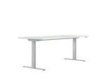 Schreibtisch ERGO DRIVE ED 470, elektrisch höhenverstellbar, Rechteck, T-Fuß, B 1800 x T 800 x H 692-1147 mm, lichtgrau/weißaluminium RAL 9006
