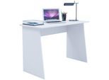 Wangenschreibtisch, rechteckig, abgeschrägte Wangen, Ansatz beidseitig, B 1100 x T 500 x H 740 mm, weiß