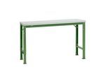Manuflex Grundtisch UNIVERSAL Spezial, 1500 x 800 mm, Kunststoff lichtgrau, resedegrün