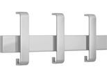 Sicherheitsgarderobe Arosa – 3 Doppelhaken mit Huthaken, B 430 x T 80 x H 190 mm, Stahl, alusilber
