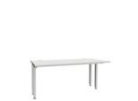 Schäfer Shop Genius Schreibtisch MODENA FLEX, 4-Fuß-Quadratrohr, verkürzte Seitenteile, B 1600 mm, lichtgrau