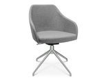 Konferenzsessel Topstar Sitness Life 2.1, dreh-/sitzhöhenverstellbar, Armlehnen, B 350-480 x T 460 x H 460-490 mm, 4-Fußgestell, Alu matt & Stoff, h.grau