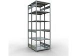 SCHULTE Lagertechnik - Doppel-Grundregal Stecksystem MULTIPlus250 - 3000x1000x(2x600) mm, 14 Böden, verzinkt