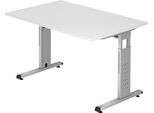 Schreibtisch ULM, C-Fuß, Rechteck, B 1200 x T 800 x H 650-850 mm, lichtgrau