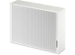 Schäfer Shop Genius Aufsatz-Querrolladenschrank TETRIS WOOD, 3 OH, B 1600 x T 421 x H 1110 mm, Mitteltrennwand, weiß