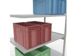 SCHULTE Lagertechnik Fachbodenregal - Stecksystem MULTIplus 250 Anbauregal mit Längenriegel - 3000x1300x800 mm, Typ 250 kg