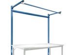 Aufbauportal m. Ausleger, Grundtisch STANDARD Arbeitstisch/Werkbank UNIVERSAL/PROFI, 1750 mm, brillantblau