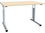 Schreibtisch ALICANTE, C-Fuß, Rechteck, B 1200 x T 800 x H 680-820 mm, Ahorn-Dekor