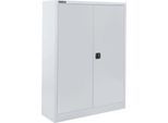 Schäfer Shop Select Materialschrank MSI 16412, B 1200 x T 400 x H 1535 mm, 3 Böden, Stahl, weißaluminium RAL 9006