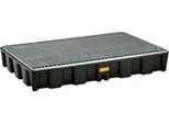Bodenschutzwanne CEMO 120HD, Polyethylen, 120 l Auffangvolumen, verzinktes Stahlgitterrost, mit Zulassung, B 1200 x T 800 x 180 mm
