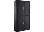 Rolladenschrank, B 1100 x T 415 x H 2040 mm, abschließbar, ohne Fachböden, High Impact Polystyrol, anthr./anthr.
