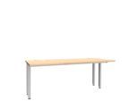 Schäfer Shop Genius Schreibtisch MODENA FLEX, 4-Fuß-Quadratrohr, verkürzte Seitenteile, B 1800 mm, ahorn